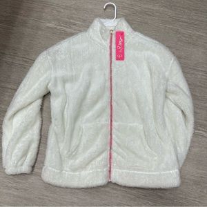 Nwt Lilly Pulitzer barkley Sherpa zip up jacket in coconut